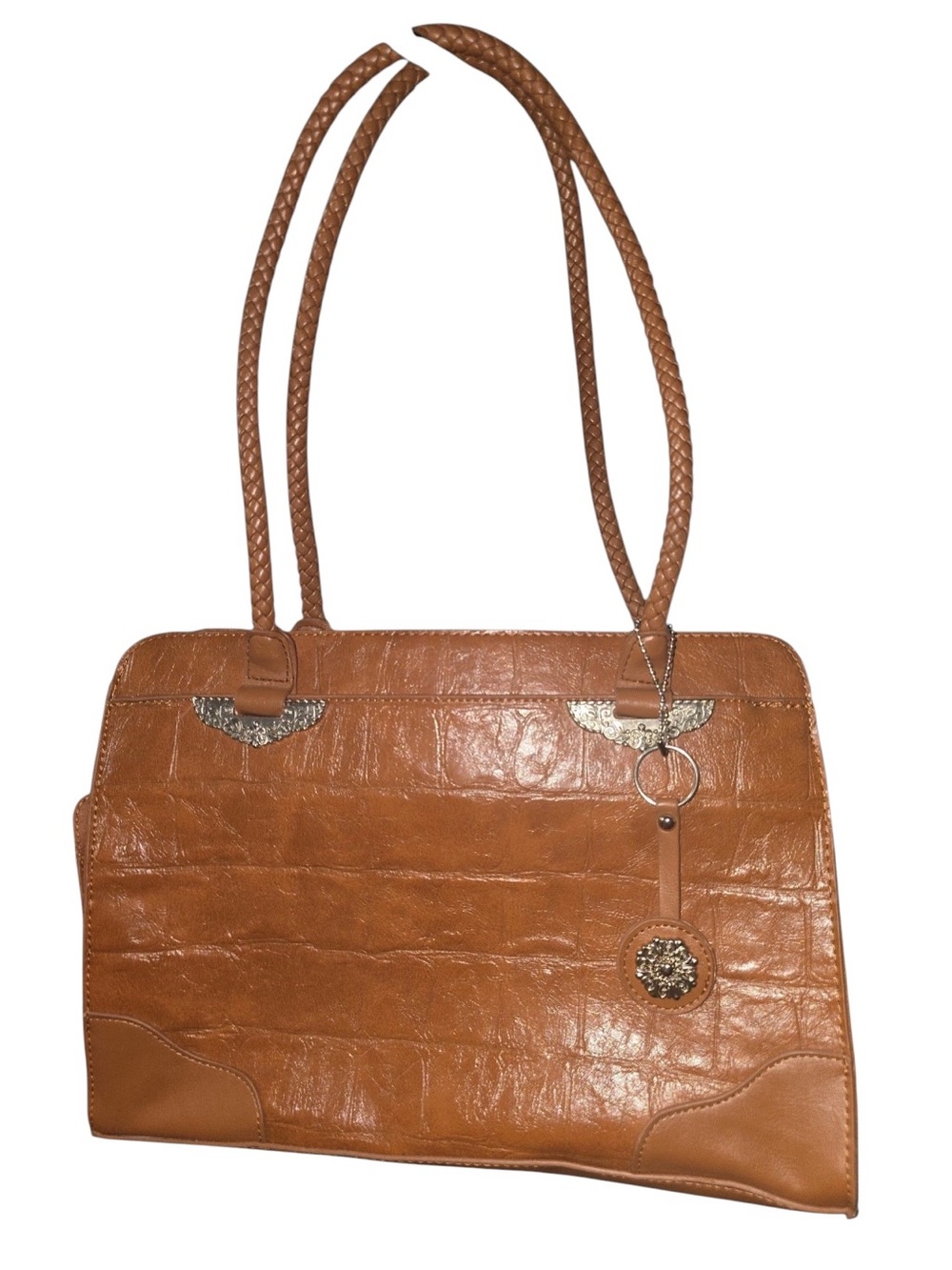 Bueno Tan Shoulder Bag with Braided Straps & Matching Keyring